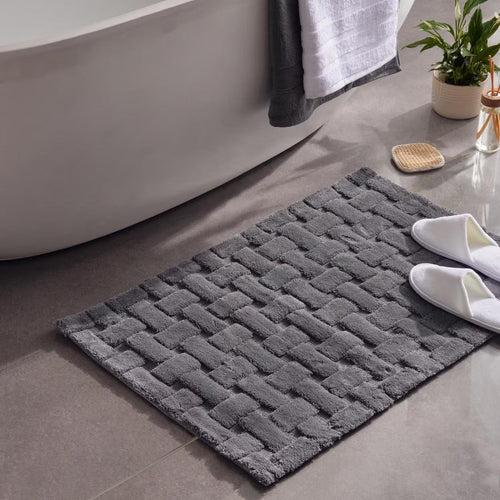 Jacquard Bathmat, 70x120 cm, Dark Grey