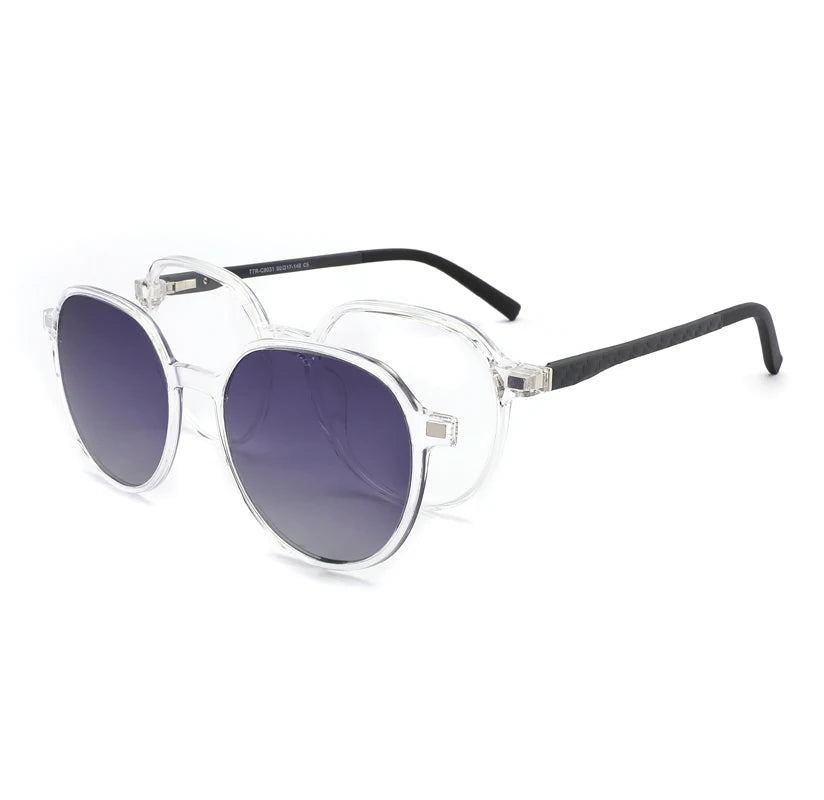 Bio TR Eco-Friendly Material TAC Polarized Luxury Shades Unisex Clip-on Solid Round