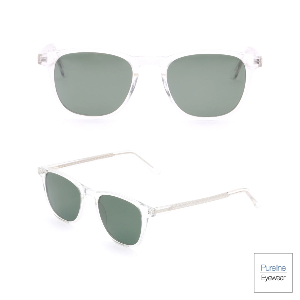 Classic Square Frame Polarized Sunglasses Unisex Designer Shades Grey Lenses Customizable