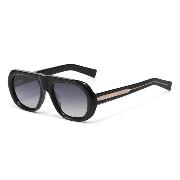 Fashion Uv400 Polarized Oval Sunglasses Women'S Designer Thick Acetate Sunglasses Retro