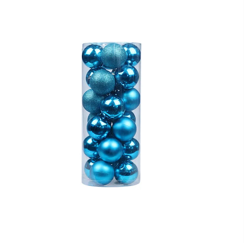 3/4/6/8cm Christmas Balls Set | 24pcs Plastic Electroplated Colorful Balls, Tree Hanging