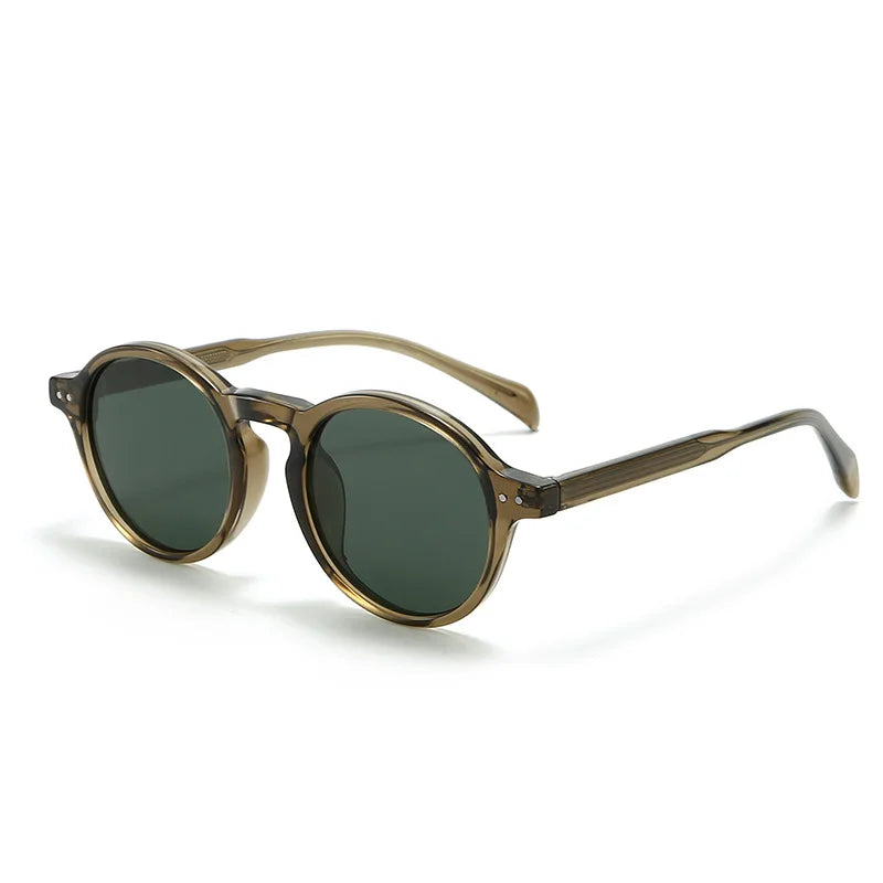Sunglasses Vintage Fashion Oval Uv Polarized Sunglasses Women'S Designer Thick Acetate
