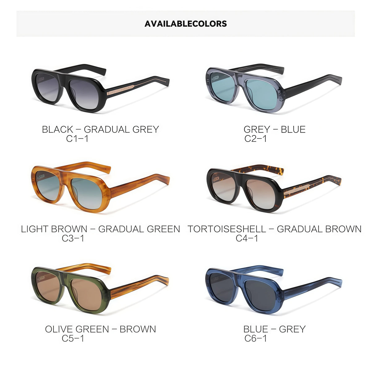 Fashion Uv400 Polarized Oval Sunglasses Women'S Designer Thick Acetate Sunglasses Retro