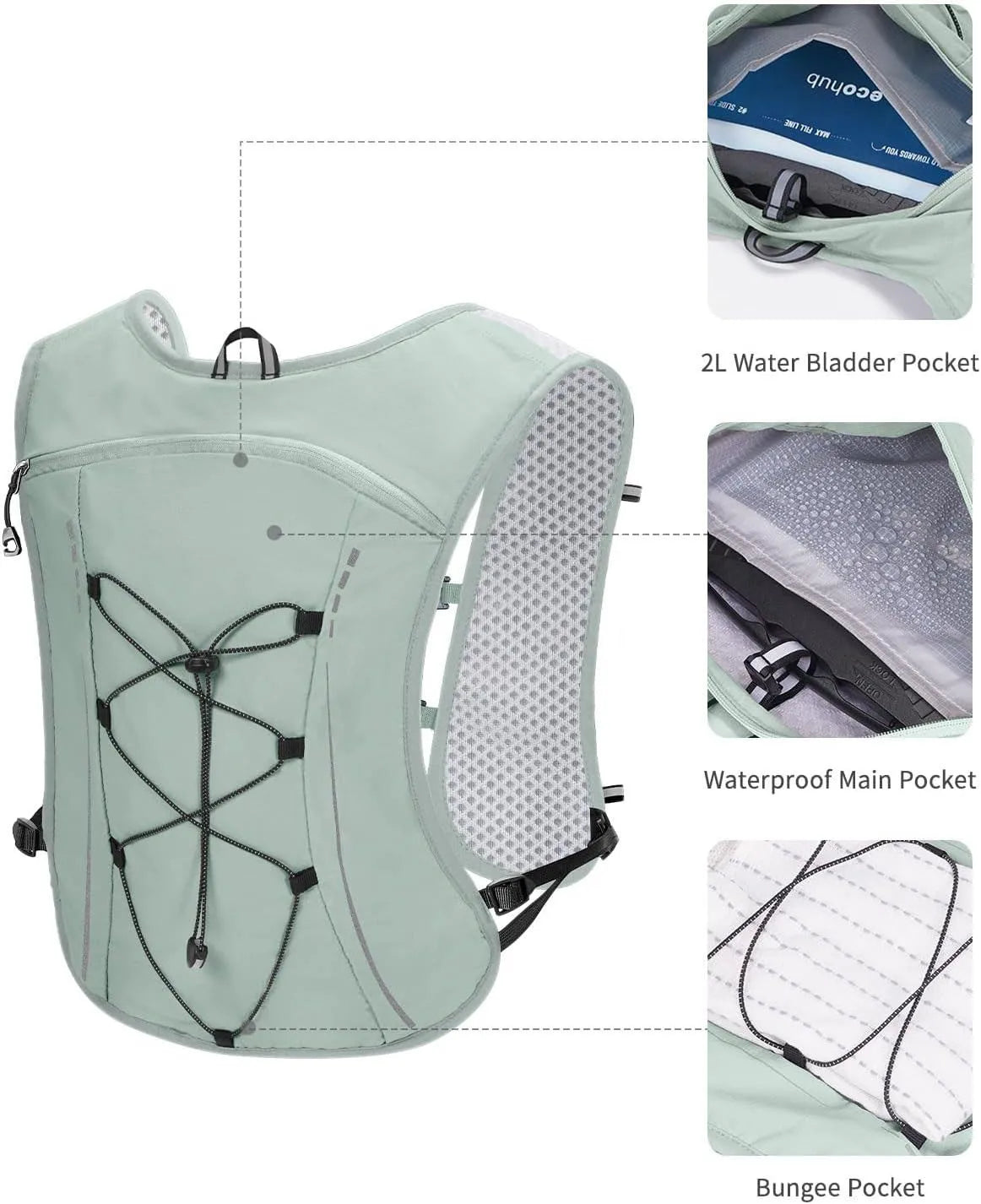 Hydration Backpack Running Vest Pack for Outdoor Sports - Running Water Bladder