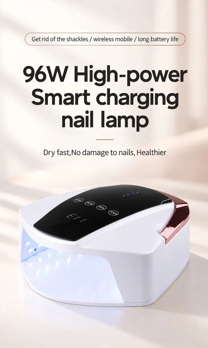 96W Rechargeable Cordless UV LED Nail Lamp with and Packaging S90 Plus