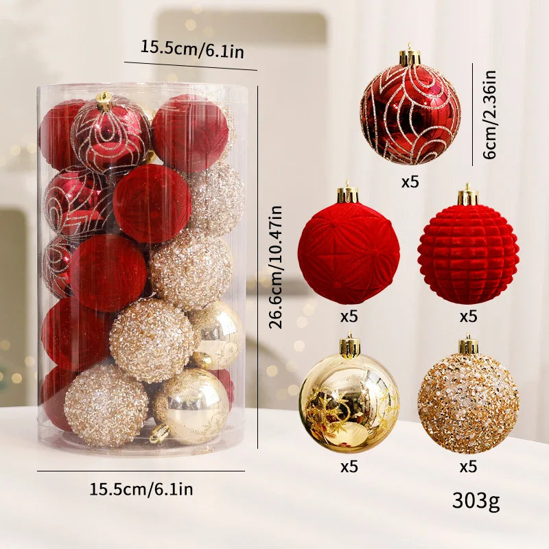 Flocked Christmas Balls Ornaments | Home Tree Decor, Window Scene Display, Holiday