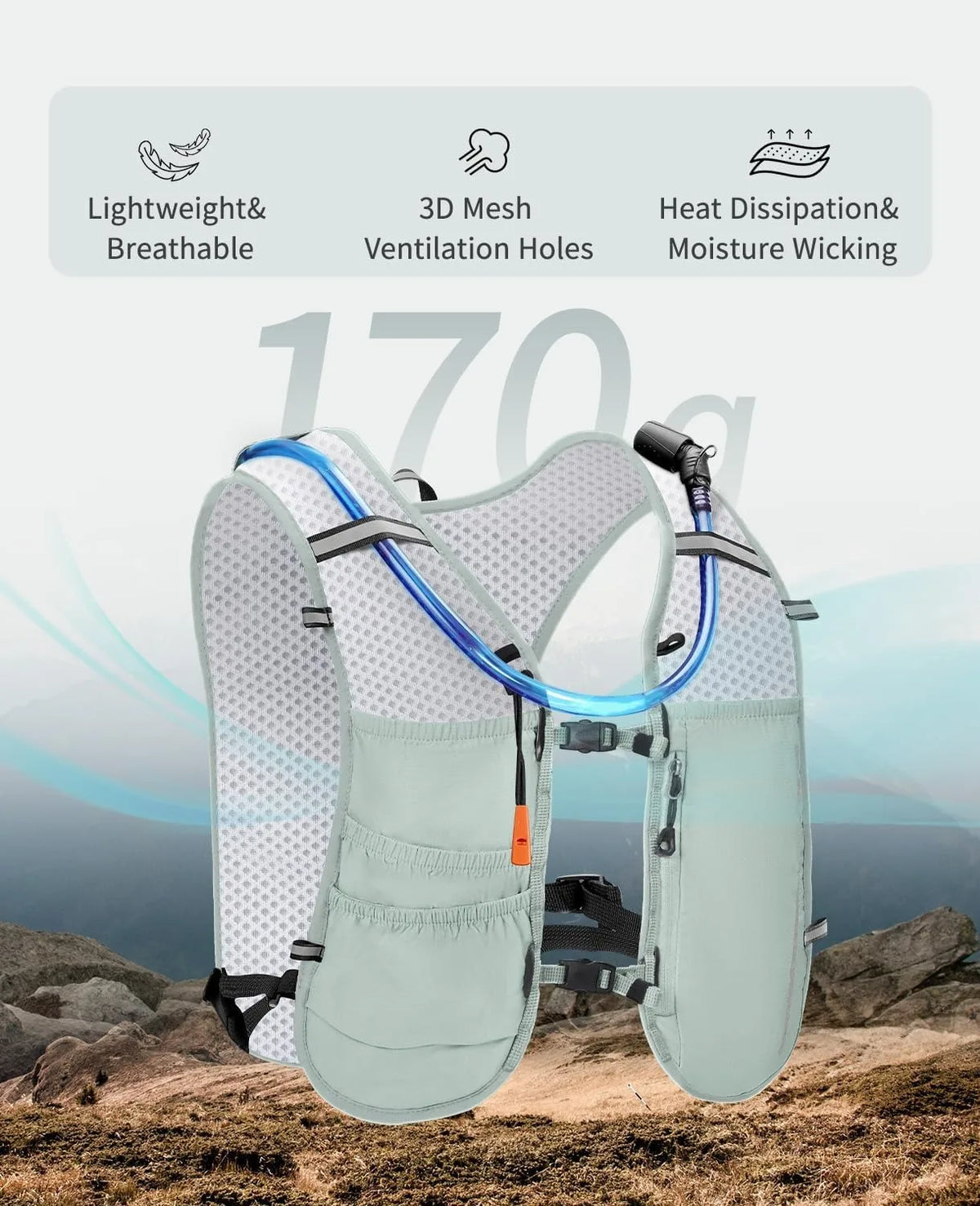 Hydration Backpack Running Vest Pack for Outdoor Sports - Running Water Bladder