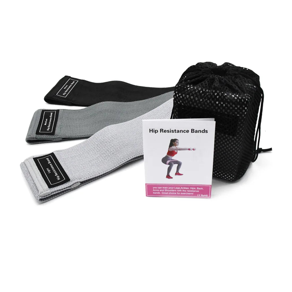 Non-Slip Fabric Resistance Bands 3 Levels Booty Exercise Bands Workout Elastic Loop