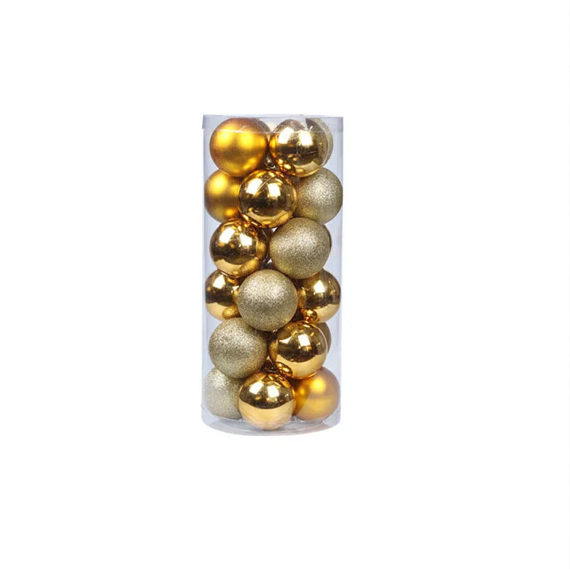 3/4/6/8cm Christmas Balls Set | 24pcs Plastic Electroplated Colorful Balls, Tree Hanging