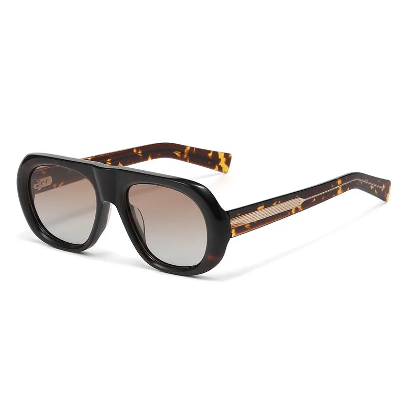 Fashion Uv400 Polarized Oval Sunglasses Women'S Designer Thick Acetate Sunglasses Retro