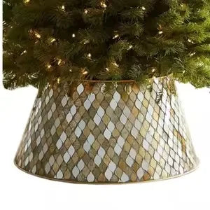Metal Iron Christmas Decoration Tree Collar Festival Home Garden Decoration Tree Collar