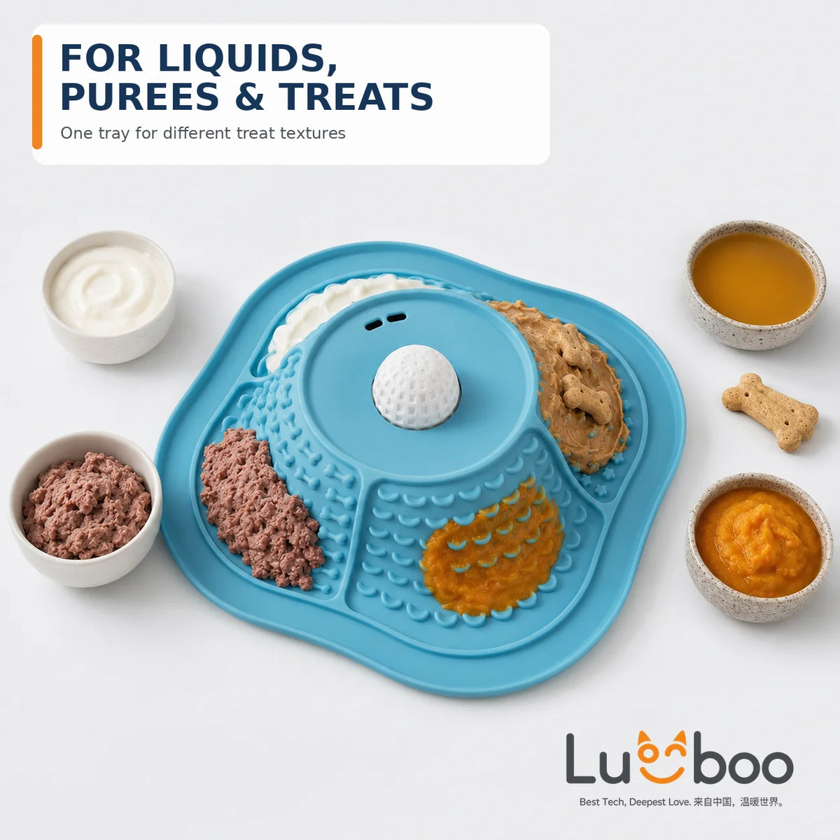 Food Grade Silicone Multi-Zone Dog Lick Mat Slow Feeder Bowl with Suction Base Anti-Spill