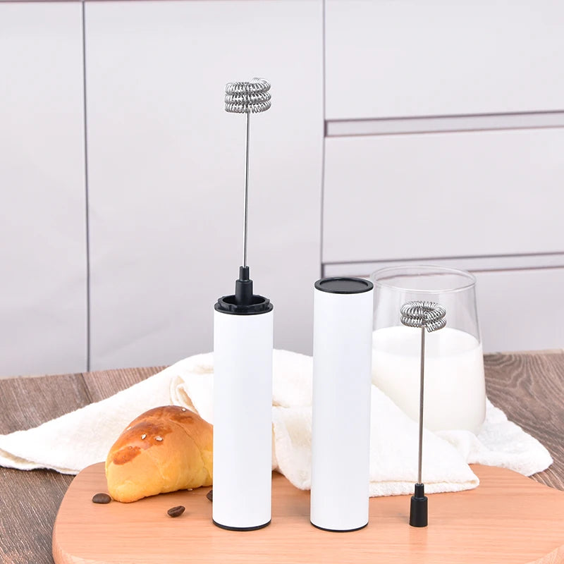 Stainless Steel Electric Milk Frother Handheld Coffee Blender Rechargeable Egg Beater