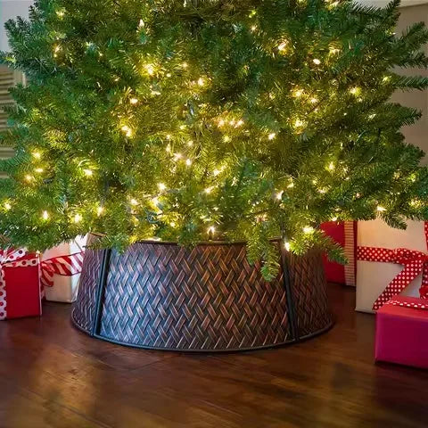 Metal Iron Christmas Decoration Tree Collar Festival Home Garden Decoration Tree Collar