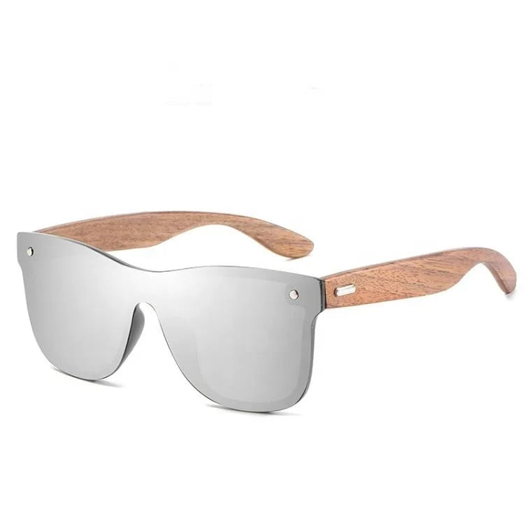 High-End Polarized Wooden Sunglasses with Integrated Mirrors Bamboo Colorful Eyewear