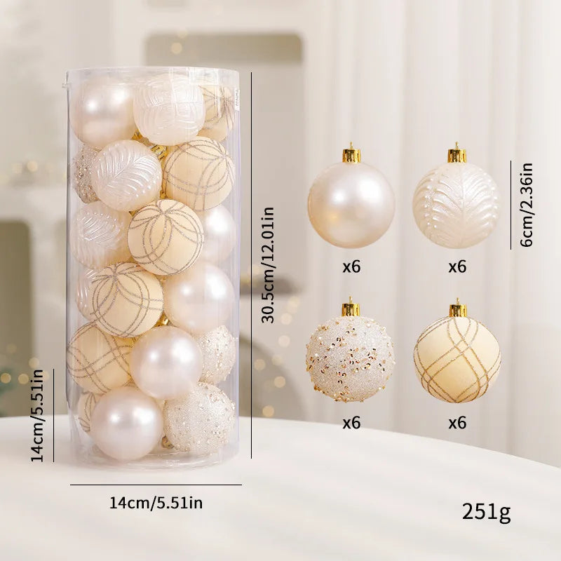 Flocked Christmas Balls Ornaments | Home Tree Decor, Window Scene Display, Holiday