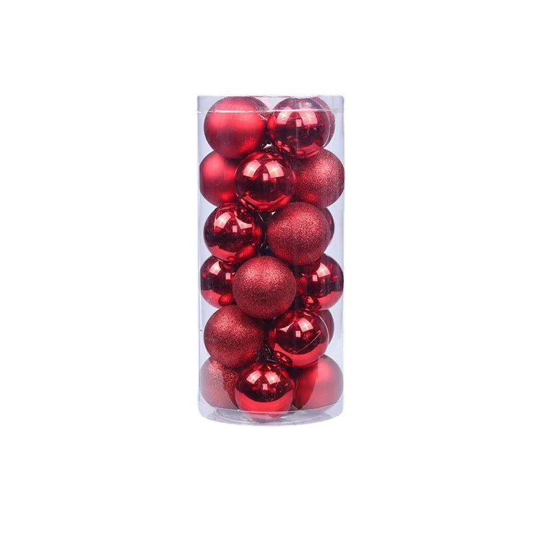 3/4/6/8cm Christmas Balls Set | 24pcs Plastic Electroplated Colorful Balls, Tree Hanging
