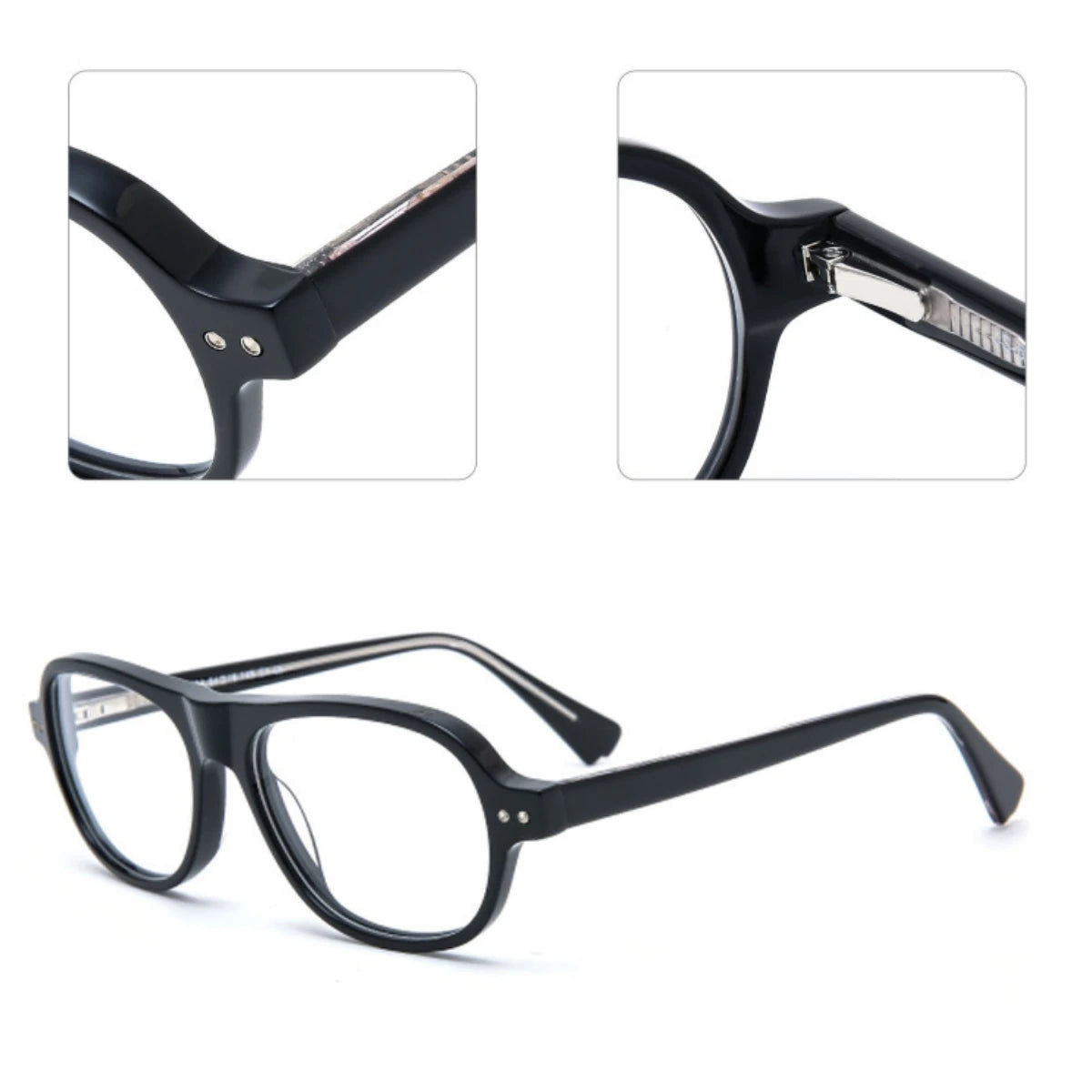 Women'S Designer Thick Acetate Sunglasses Retro Mens Sunglasses Vintage Fashion Oval Uv