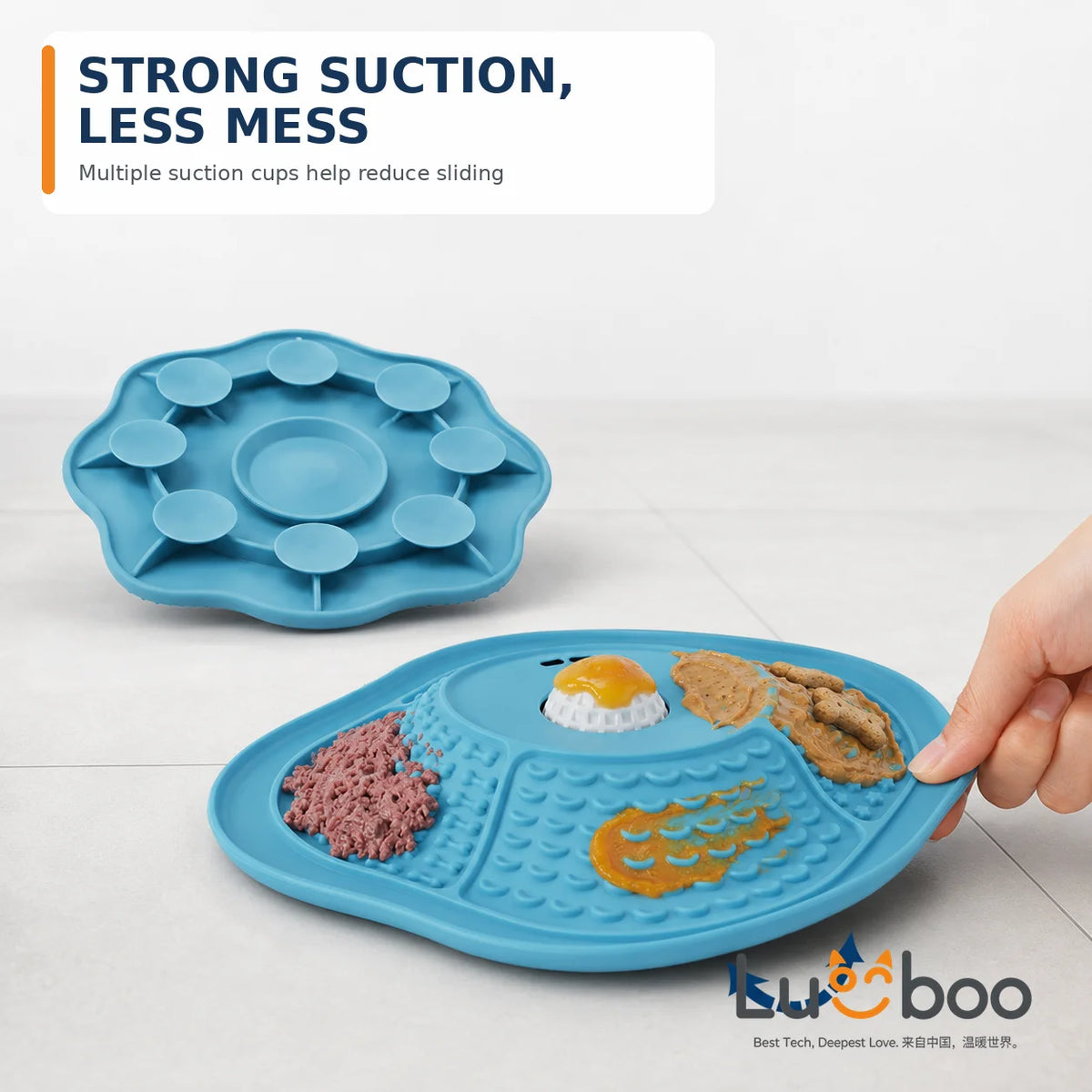 Food Grade Silicone Multi-Zone Dog Lick Mat Slow Feeder Bowl with Suction Base Anti-Spill