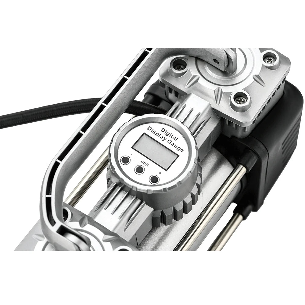 Heavy Duty 12V Digital Double Cylinder Aluminum Alloy Car Portable Air Compressor 150psi