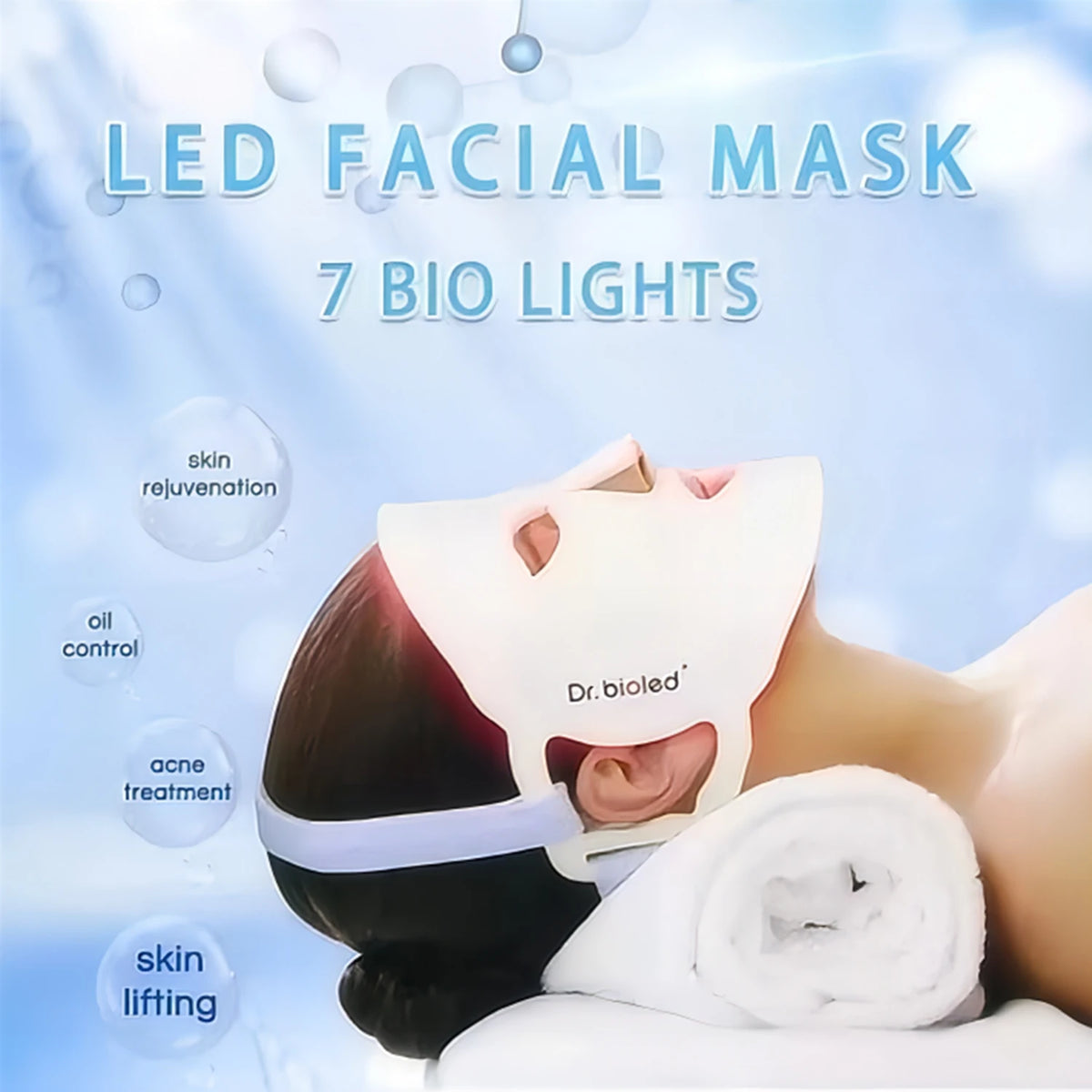 4D Red Light Therapy LED Face Facial Mask Wireless 7 Color Silicone Mask for Skin Care