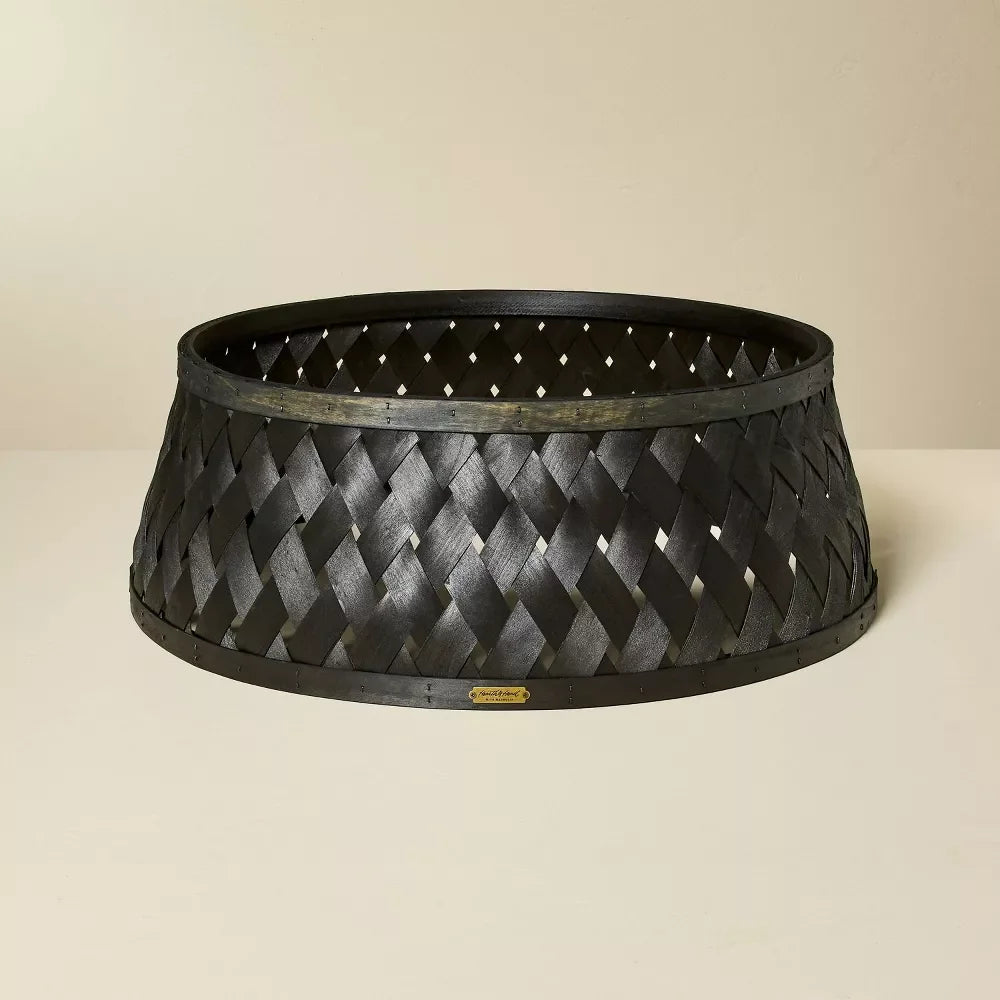 Tienphong 26" Bamboo Lattice Woven Christmas Tree Collar for Christmas Tree Decoration