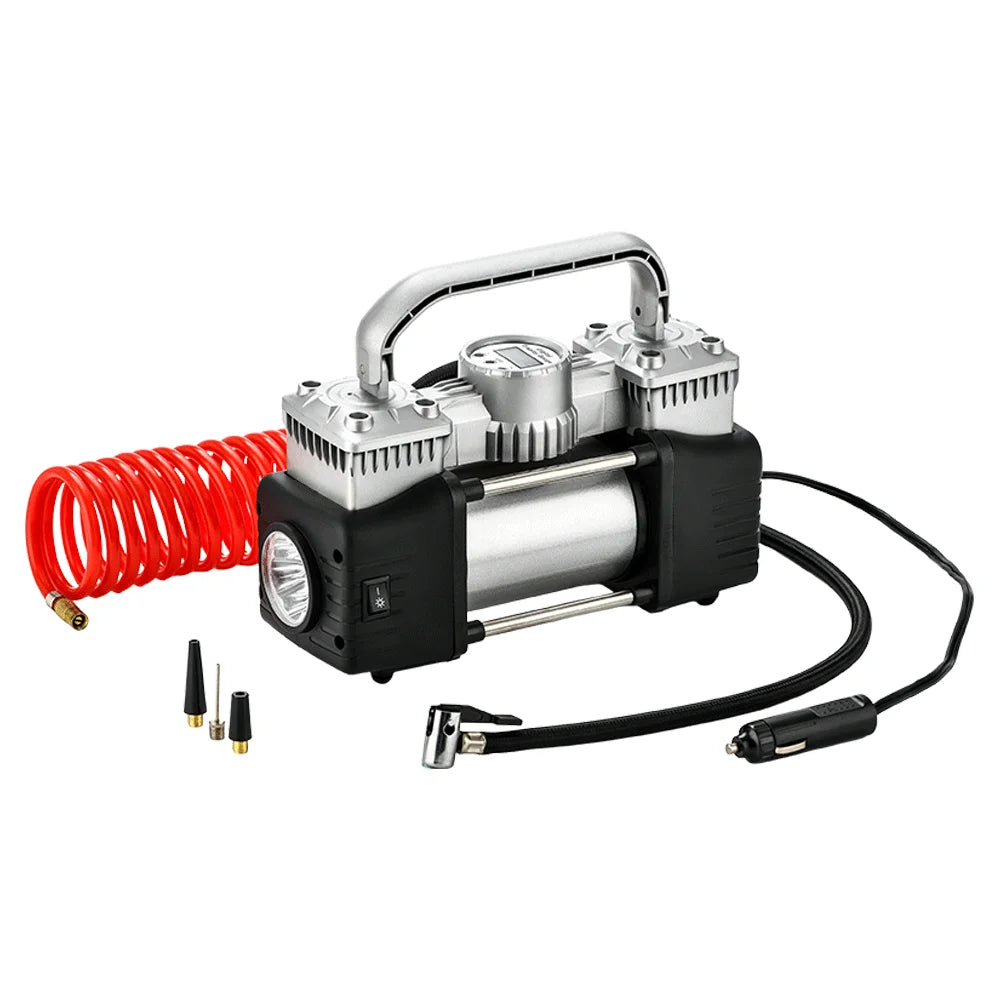 Heavy Duty 12V Digital Double Cylinder Aluminum Alloy Car Portable Air Compressor 150psi