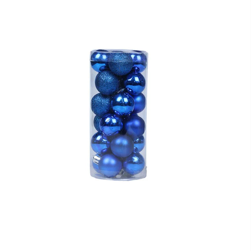 3/4/6/8cm Christmas Balls Set | 24pcs Plastic Electroplated Colorful Balls, Tree Hanging