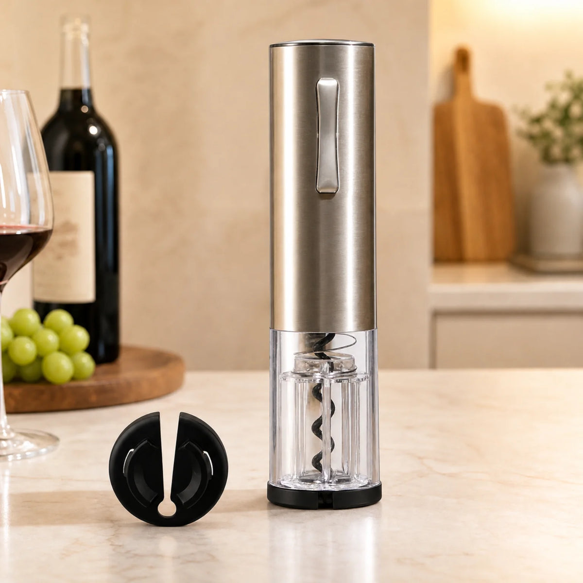 Type-C Fast Charging One-Touch Stainless Steel Wine Opener 2-in-1 Tool