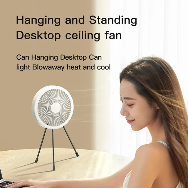 F47 Multifunctional Fan USB Rechargeable Portable Outdoor Camping Ceiling Fan with Night