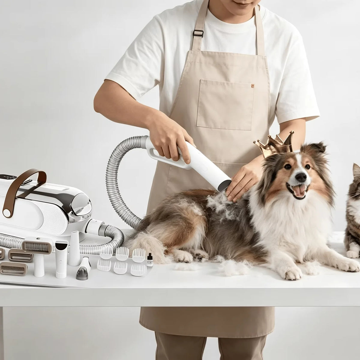Pet Grooming Vacuum Kit Low Noise Pet Hair Vacuum Cleaner with Electric for Dogs Cats