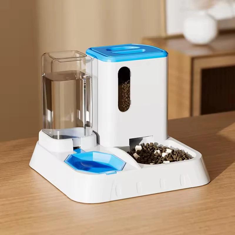 Self Dispensing Pet Feeder and Water Station Automatic Gravity Feeder for Cats and Dogs