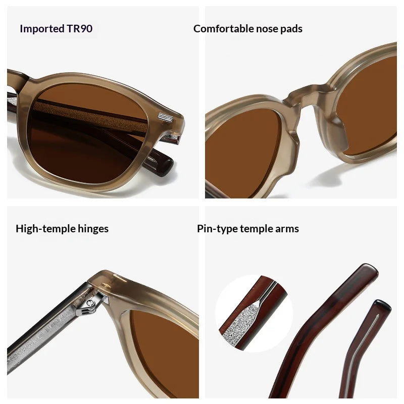 Women Designer Thick Acetate Sunglasses Retro Mens Sunglasses Vintage Fashion Oval Uv