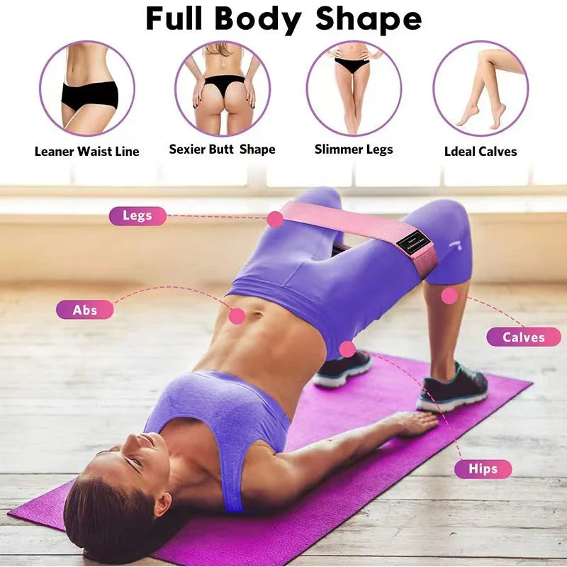 Non-Slip Fabric Resistance Bands 3 Levels Booty Exercise Bands Workout Elastic Loop