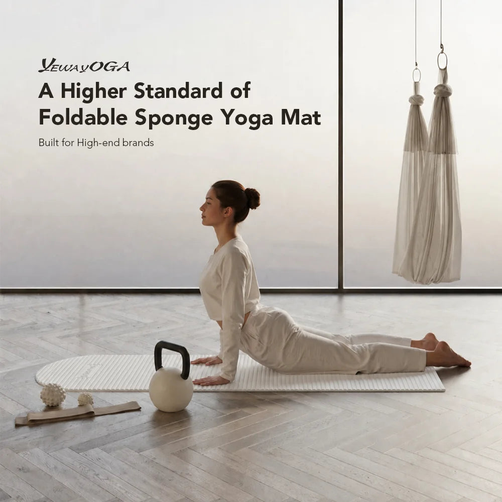 Yoga Mat 10mm Thick Non Slip Polyurethane Sponge High Stretch Fabric Yoga Mat