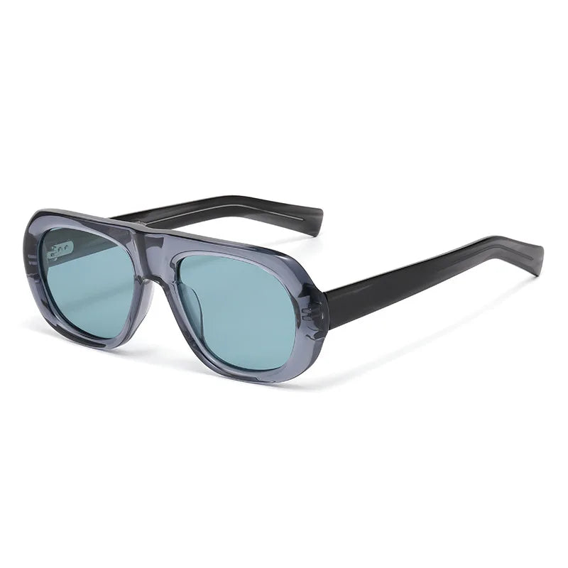Fashion Uv400 Polarized Oval Sunglasses Women'S Designer Thick Acetate Sunglasses Retro
