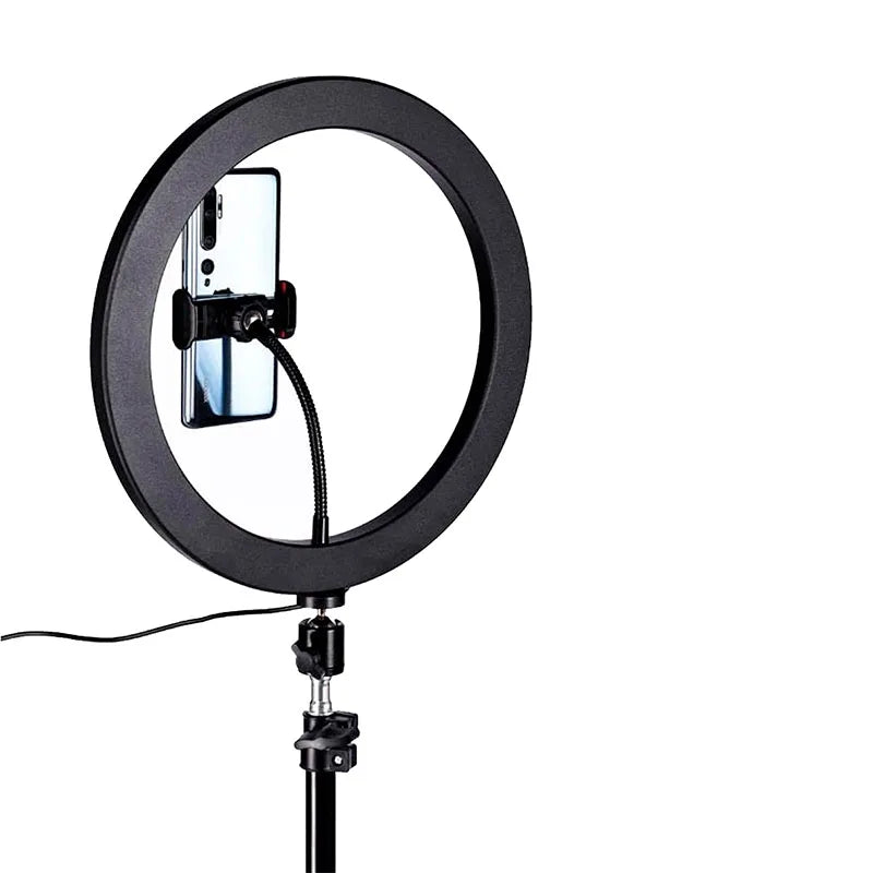 Myrva 10 Inch Ring Light With Phone Holder Adjustable Color Temperature Usb Powered