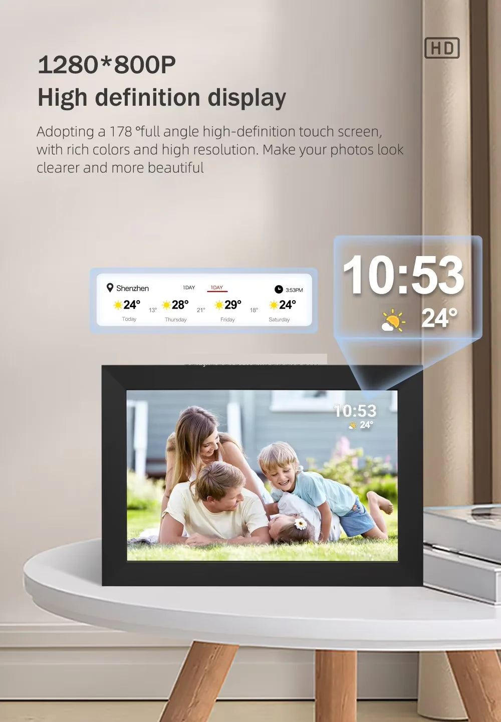 10.1 Inch Smart Digital Photo Frame with WiFi Digital Picture Frame for Photo Sharing