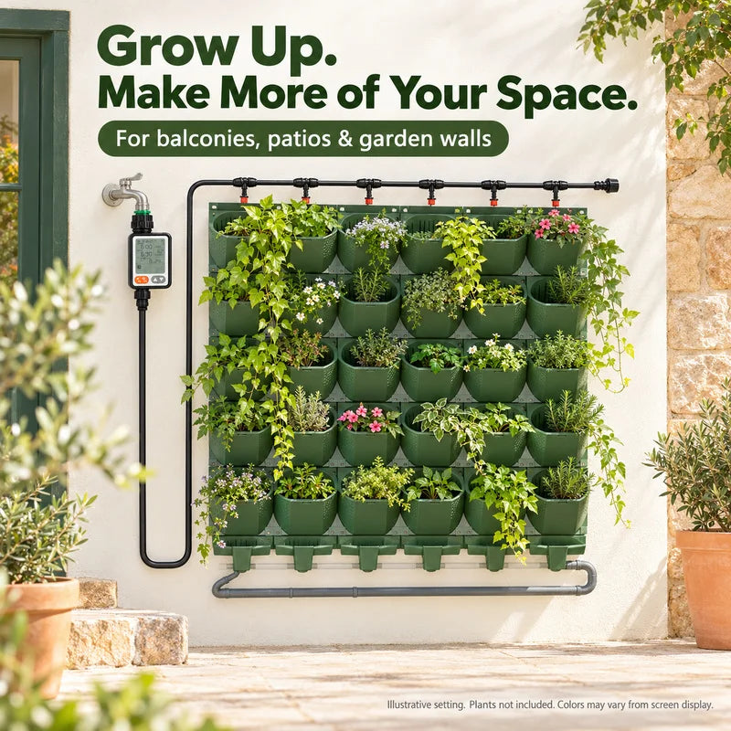 Naturix 5017 Vertical Garden Wall Planter Kit 1m2 36 Planting Pockets with Timer Drip