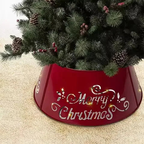 Metal Iron Christmas Decoration Tree Collar Festival Home Garden Decoration Tree Collar
