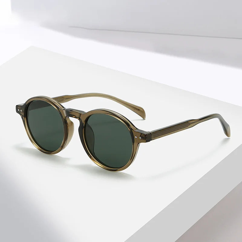 Sunglasses Vintage Fashion Oval Uv Polarized Sunglasses Women'S Designer Thick Acetate