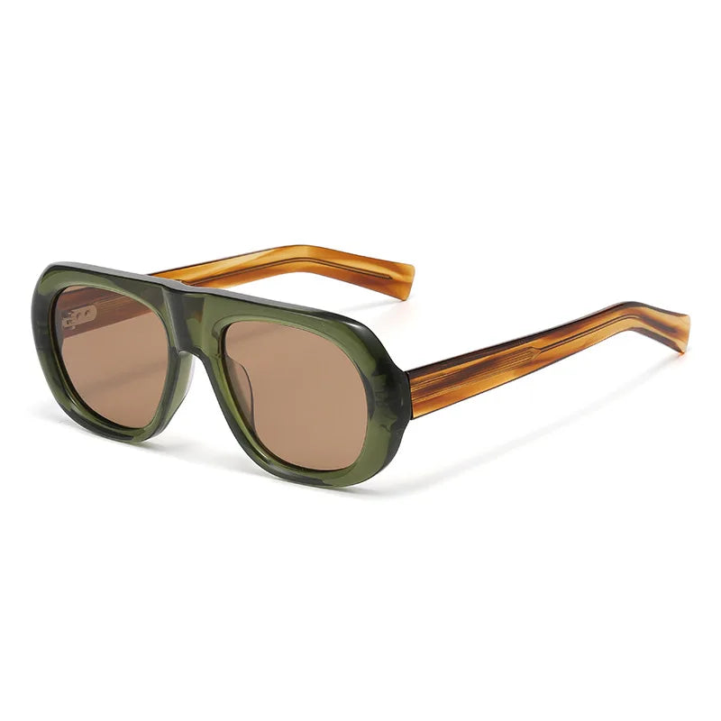 Fashion Uv400 Polarized Oval Sunglasses Women'S Designer Thick Acetate Sunglasses Retro