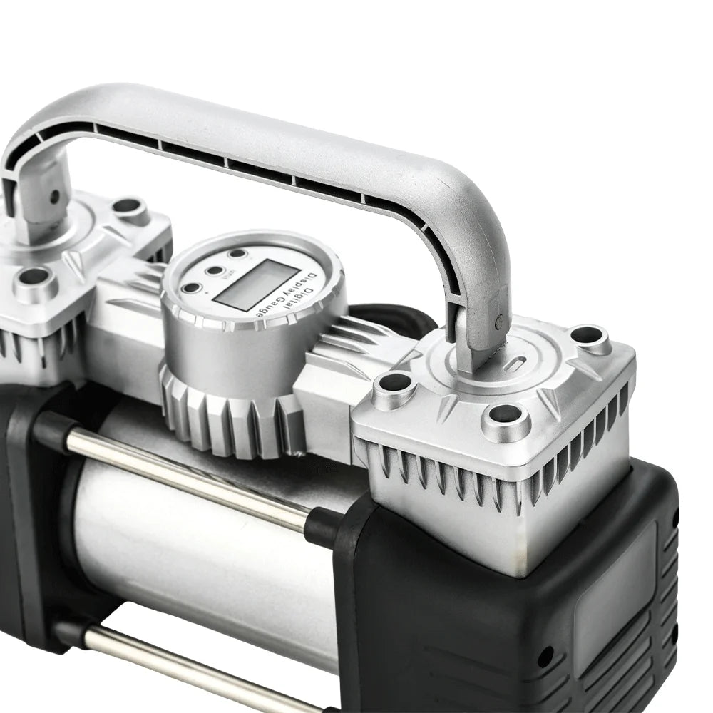 Heavy Duty 12V Digital Double Cylinder Aluminum Alloy Car Portable Air Compressor 150psi