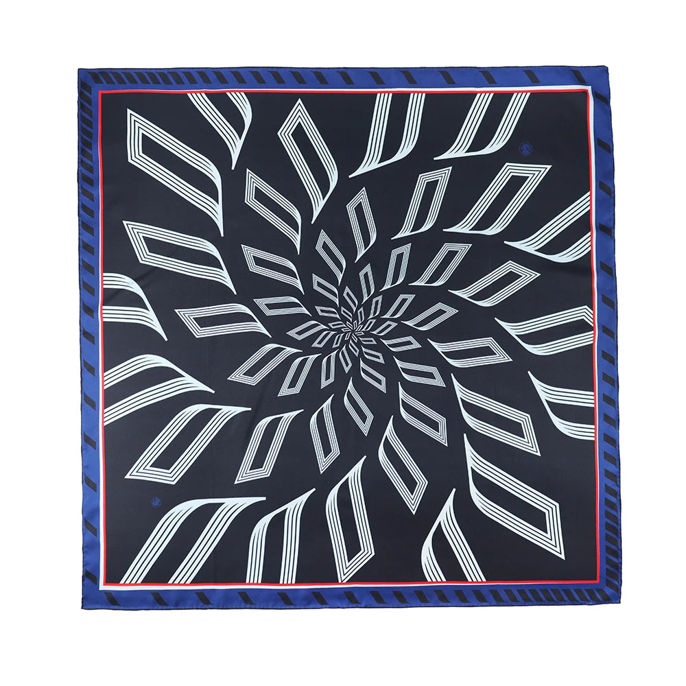 Premium Silk Geometric Digital Print Scarf Custom Women'S Scarves