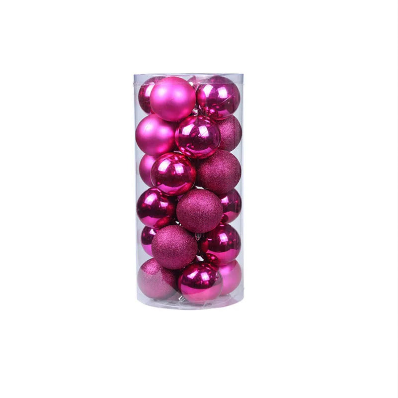 3/4/6/8cm Christmas Balls Set | 24pcs Plastic Electroplated Colorful Balls, Tree Hanging