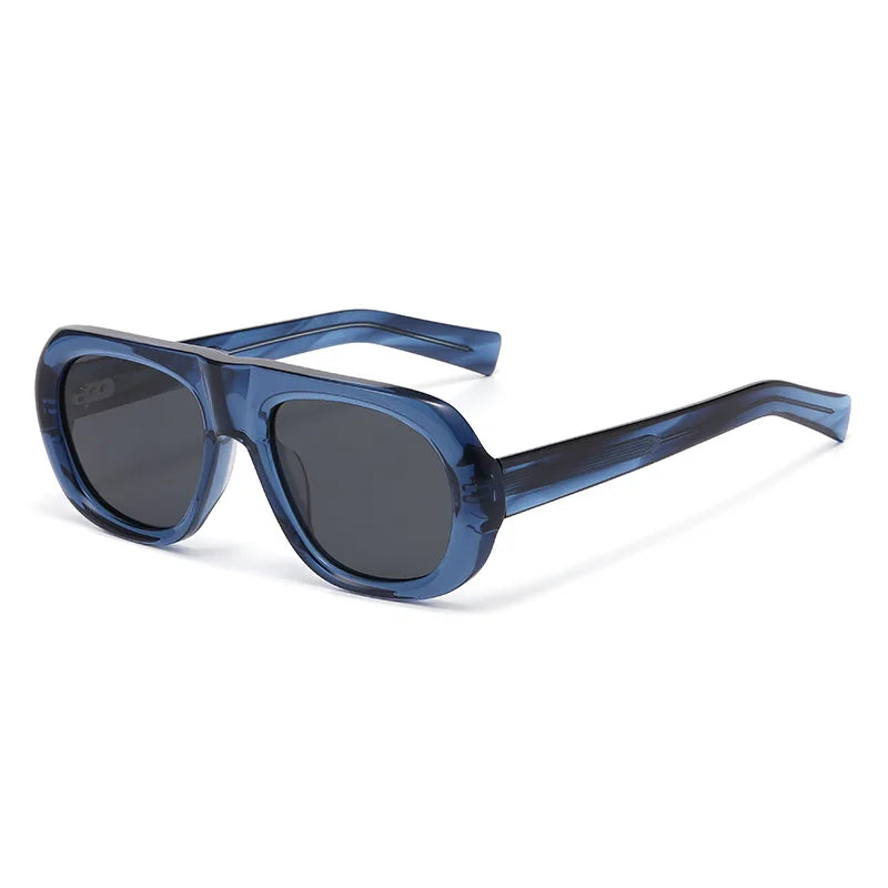 Fashion Uv400 Polarized Oval Sunglasses Women'S Designer Thick Acetate Sunglasses Retro