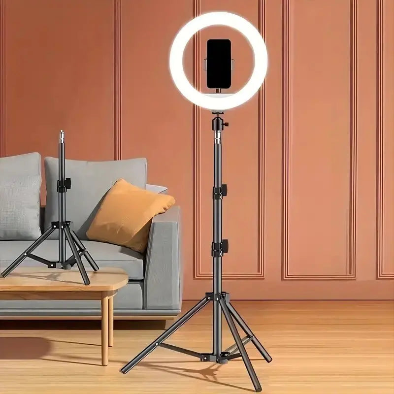Myrva 10 Inch Ring Light With Phone Holder Adjustable Color Temperature Usb Powered