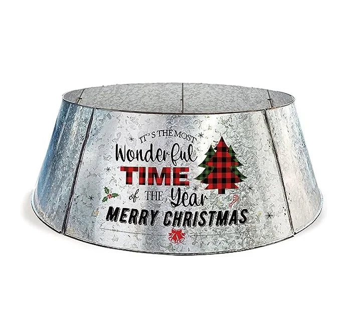Tree Skirt Collar for Christmas Tree Ring Base Cover Decorations Metal Christmas Tree