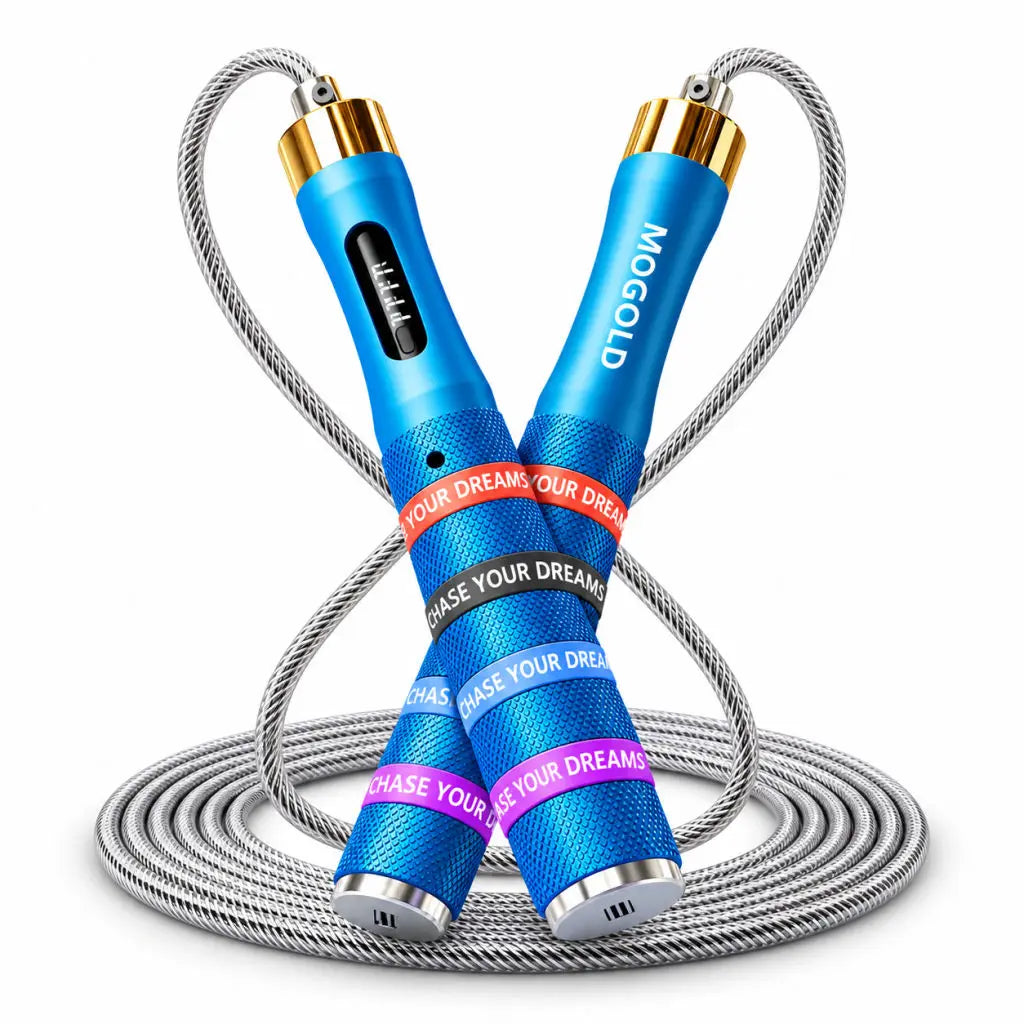 Smart Counting Portable Jump Rope Type-C Rechargeable Metal Handle Digital Speed Skipping