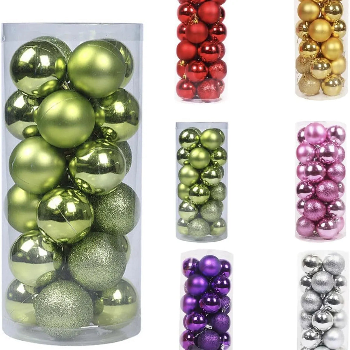 24Pcs Plated Painted Waterproof Giant Christmas Ball Ornaments-Holiday Hanging